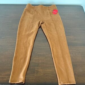 SPANX Camel Suede-Style Leggings
